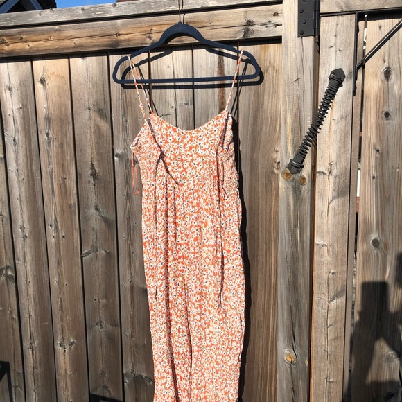 Patrons of Peace Orange floral flowy romper tassl - Picture 3 of 4